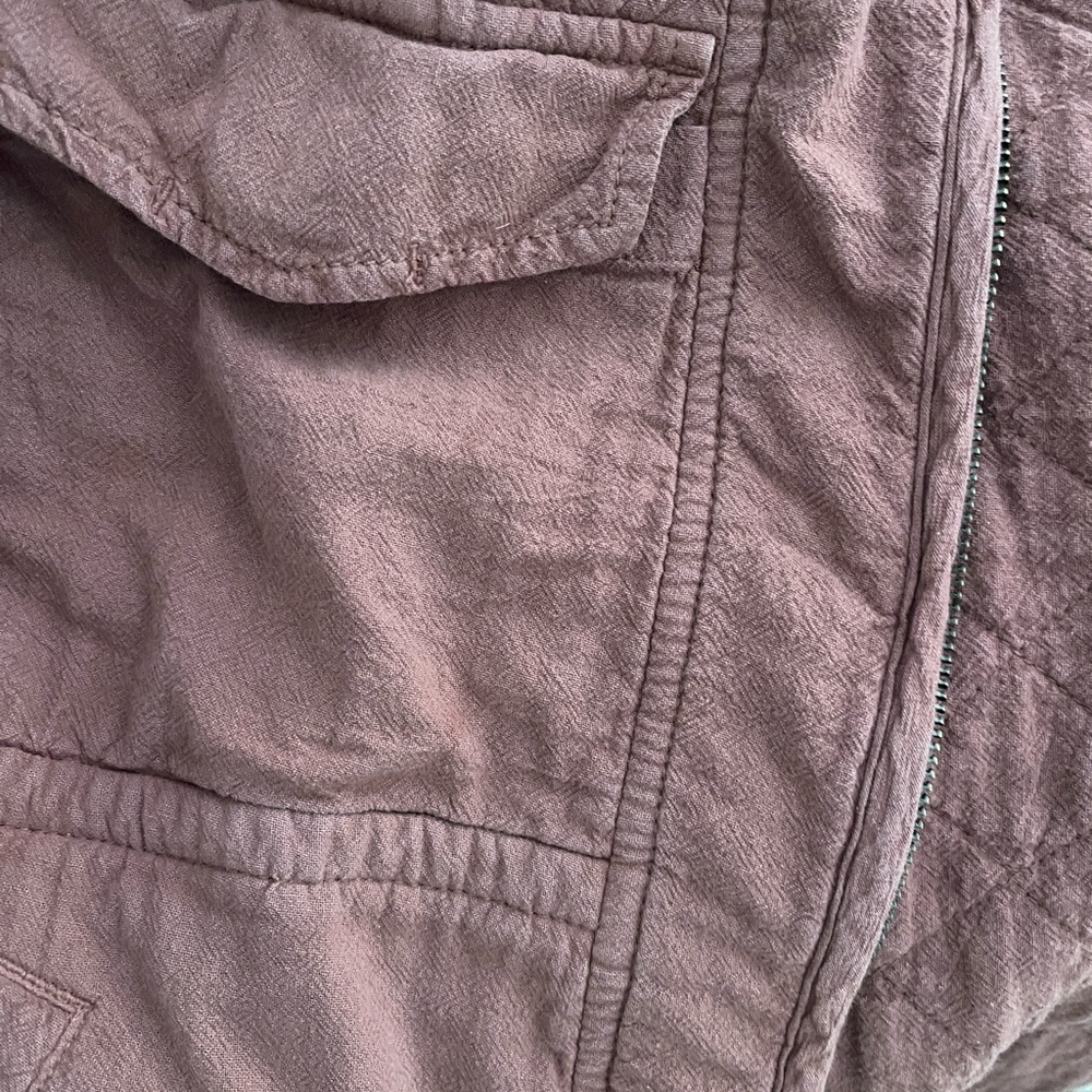 American Eagle Dolman Jacket Quilted Knit Bomber Coat in Mauve Pink Size L - Picture 6 of 6